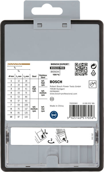 BOSCH PRO Stainless Steel HSS-Co Spiralbohrer-Set, 10-tlg.