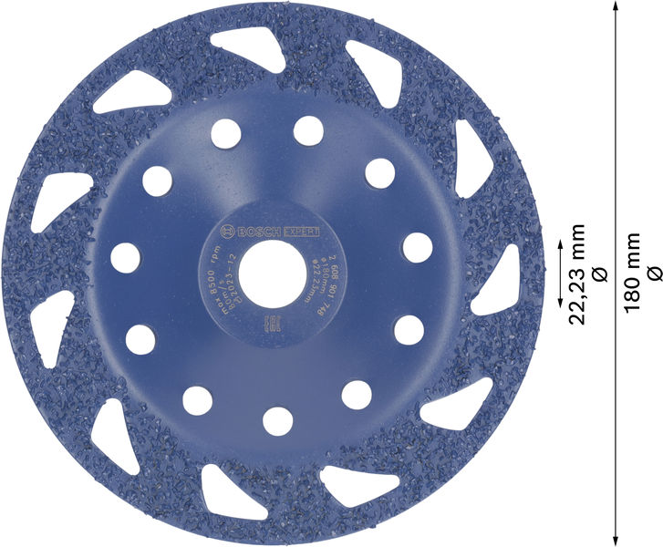 BOSCH EXPERT Multi Material Carbide-Topfscheibe mittel, flach, 180 mm, 22,23 mm