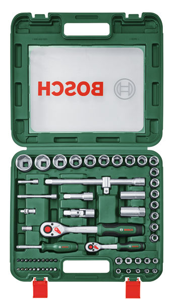 BOSCH Handwerkzeuge 1/4"- + 1/2"-Ratschen-Set 60-teilig