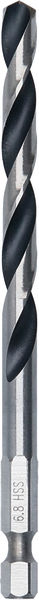 BOSCH Metal HSS Spiralbohrer, 6,8 x 69 x 109 mm, HEX 1/4“ Schaft