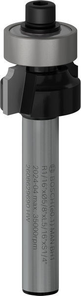 BOSCH PRO Abrundfräser, R 1/16", Schaft 1/4" BOSCH PRO Abrundfräser, R 1/16", Schaft 1/4"