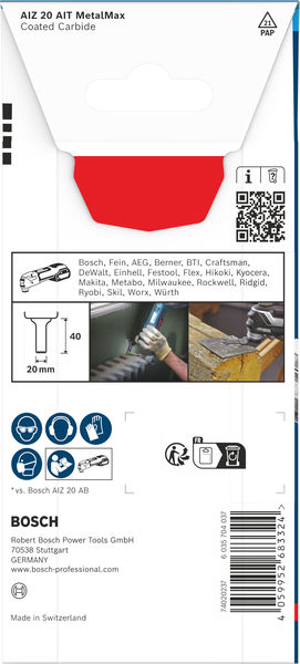 BOSCH EXPERT AIZ 20 AIT MetalMax Tauchsägeblatt, 20 x 40 mm