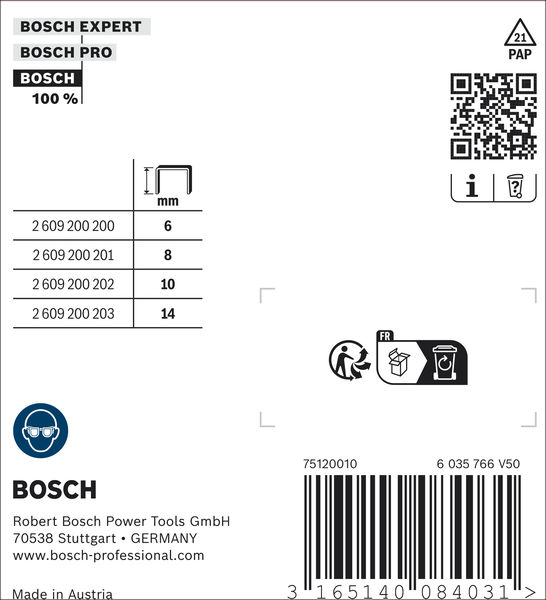 BOSCH Flachdrahtklammern, Typ 51/14