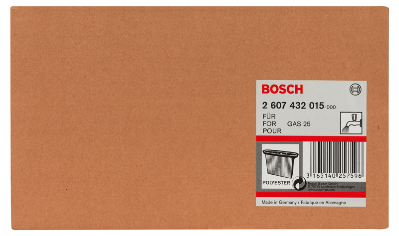 BOSCH Faltenfilter, Polyester, viereckig, 4300 cm², 257 x 69 x 187 mm