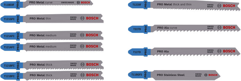 BOSCH PRO Metal and Alu Stichsägeblatt Set, 92 mm, 10-tlg.