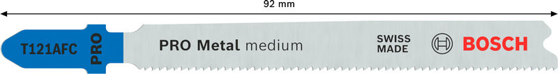 BOSCH PRO Metal medium T121AFC Stichsägeblatt, 92 mm, 100-tlg.