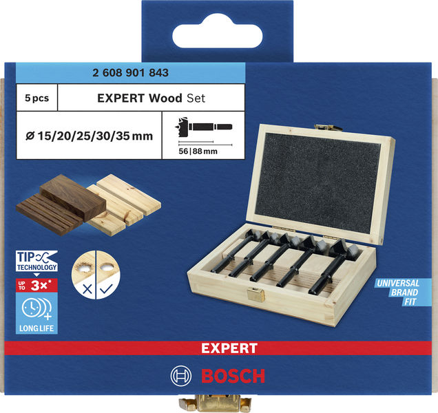 BOSCH EXPERT Wood Forstnerbohrersatz, 5-tlg.