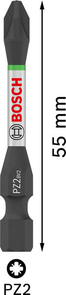 BOSCH PRO Pozidriv Impact Bit, PZ2, 55 mm, 15-tlg.
