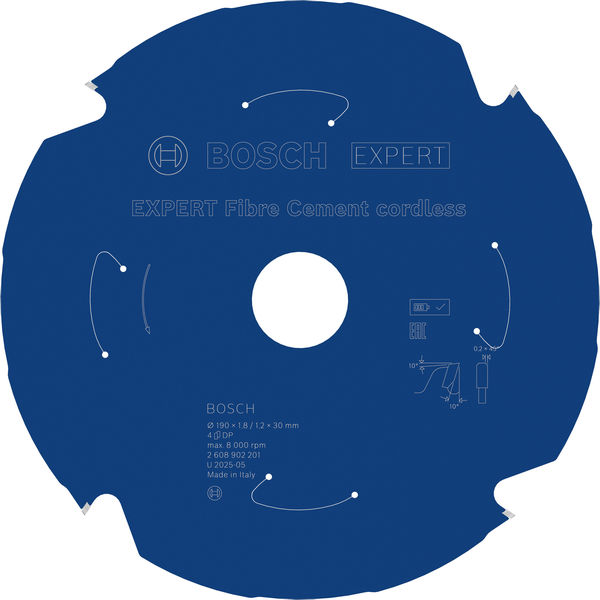 BOSCH EXPERT Fiber Cement Kreissägeblatt, 190x1,8x30 mm, Z4 BOSCH EXPERT Fiber Cement Kreissägeblatt, 190x1,8x30 mm, Z4