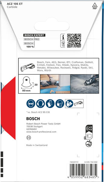 BOSCH EXPERT ACZ 105 ET Multi Material Segmentsägeblatt, 80 x 30 mm