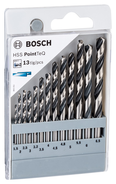 BOSCH HSS-Spiralbohrer-Set PointTeQ, 13-tlg., 1,5-6,5 mm