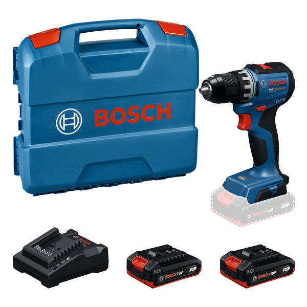 BOSCH Akku-Bohrschrauber GSR18V-52, 2 x Akku GBA 18V 2.0Ah in L-Case