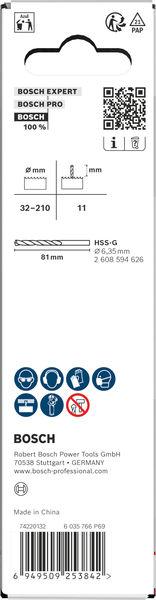 BOSCH Aufsteckhalter und Zentrierbohrer für Lochsäge, 32-210 x 44 mm