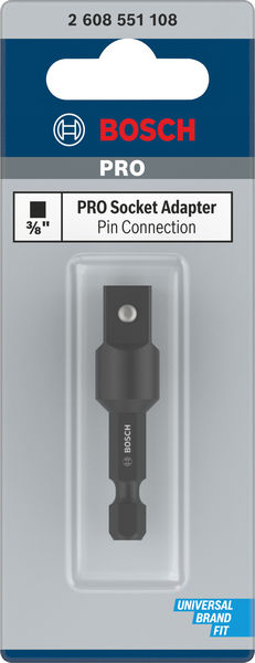 BOSCH PRO Socket Adapter mit Stiftverbindung, 3/8", 50 mm BOSCH PRO Socket Adapter mit Stiftverbindung, 3/8", 50 mm