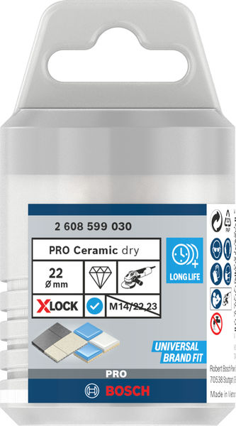 BOSCH PRO Ceramic dry Trockenbohrkrone, 22 x 35 mm, X-Lock BOSCH PRO Ceramic dry Trockenbohrkrone, 22 x 35 mm, X-Lock