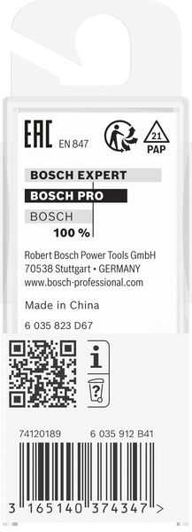 BOSCH PRO Bündigfräser mit untenlieg. Führungskugellager, Ø 6,4 x L 16,2, Schaft 6 mm