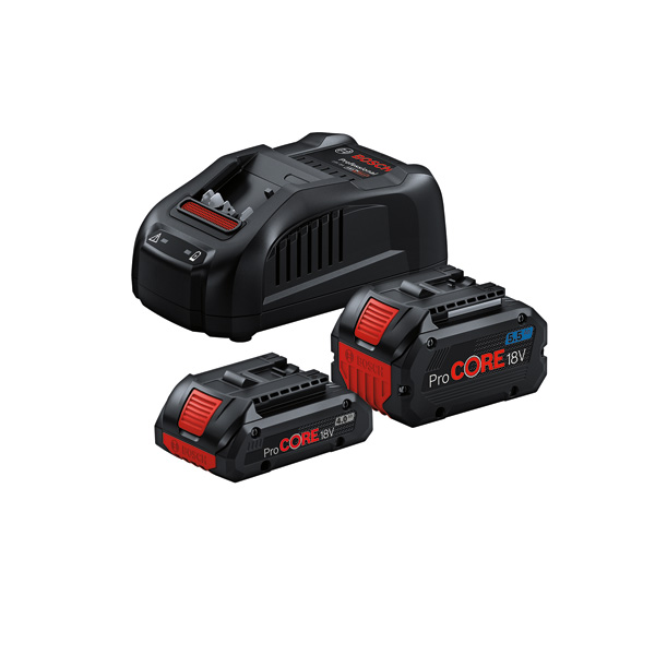 BOSCH Starter-Set 18V 1x ProCORE18V 4.0Ah + 1x ProCORE18V 5.5Ah + GAL 1880 CV BOSCH Starter-Set 18V 1x ProCORE18V 4.0Ah + 1x ProCORE18V 5.5Ah + GAL 1880 CV
