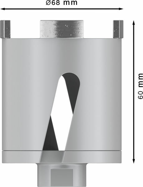 BOSCH Diamant-Dosensenker 68 mm, 60 mm, 4 Segmente, 10 mm