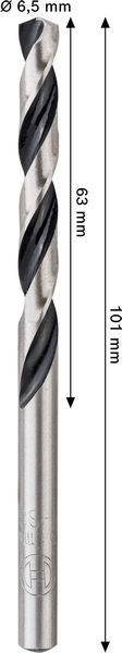 BOSCH Metal HSS Spiralbohrer, 6,5 x 63 x 101 mm, CYL-Schaft