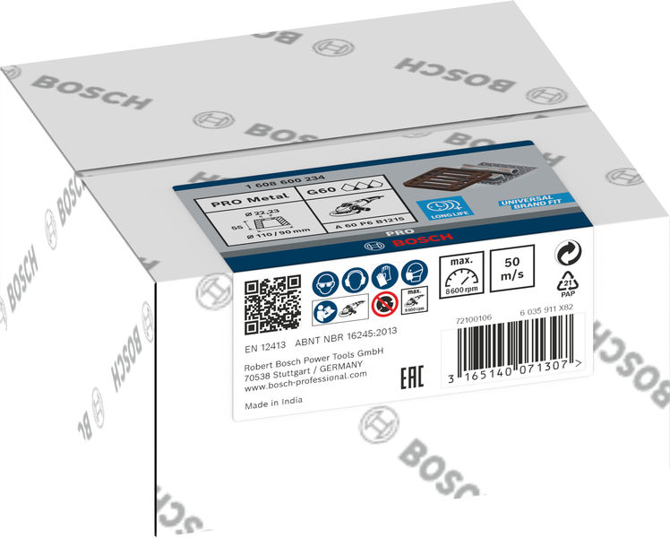 BOSCH PRO Metal Konischer Schleiftopf, 90 x 110 x 55 mm, K60 BOSCH PRO Metal Konischer Schleiftopf, 90 x 110 x 55 mm, K60