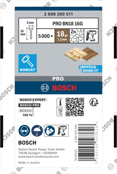 BOSCH PRO BN18 Stiftnägel, 19G