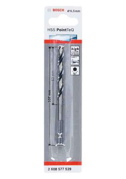 BOSCH HSS PointTeQ Sechskantbohrer 6,5 mm BOSCH HSS PointTeQ Sechskantbohrer 6,5 mm