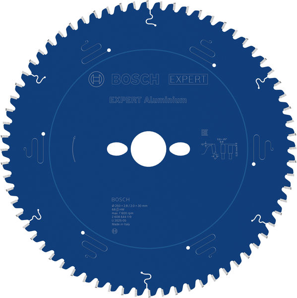 BOSCH EXPERT Aluminium Kreissägeblatt, 250x2,8/2x30 mm, Z68