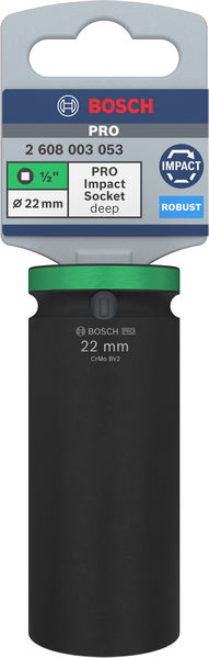 BOSCH PRO Impact Steckschlüsselsatz, 1/2", 22 mm, tief BOSCH PRO Impact Steckschlüsselsatz, 1/2", 22 mm, tief