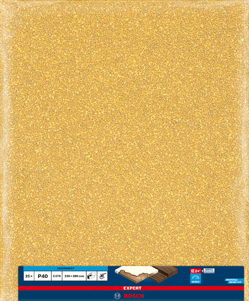 BOSCH EXPERT C470 Schleifblatt, 230x280mm, K40, keine Löcher