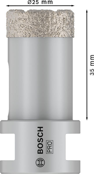 BOSCH PRO Ceramic Trockenbohrkrone, 25 x 35 x 14 mm