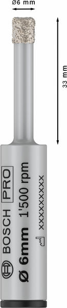 BOSCH PRO Ceramic dry Bohrer, 6 x 33 x 13 mm