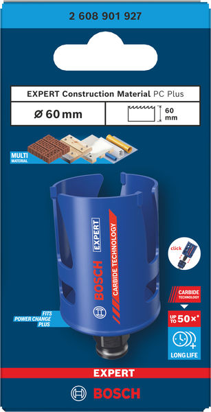 BOSCH EXPERT Construction Material Power Change Plus Lochsäge, 60 x 60 mm