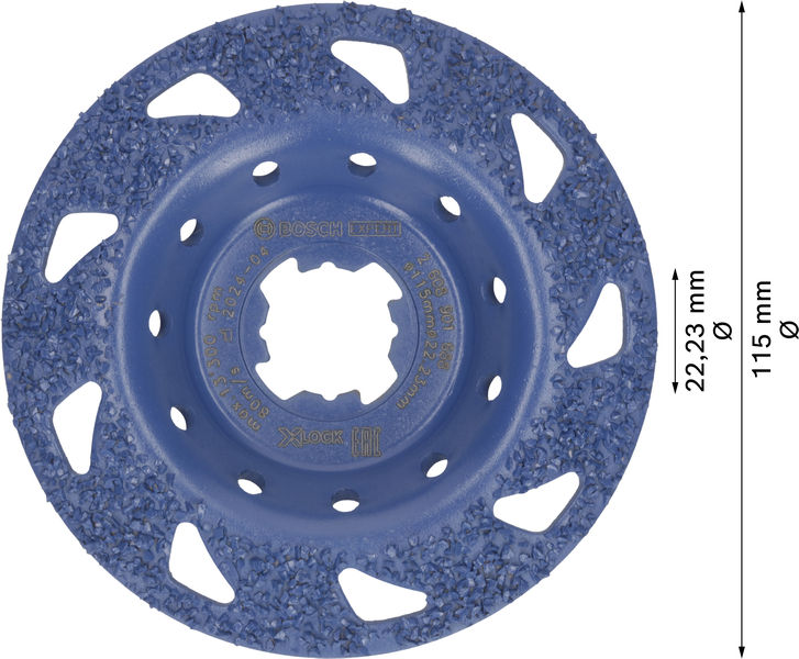 BOSCH EXPERT Multi Material Carbide-Topfscheibe med., schräg, X-LOCK, 115 mm, 22,23 mm