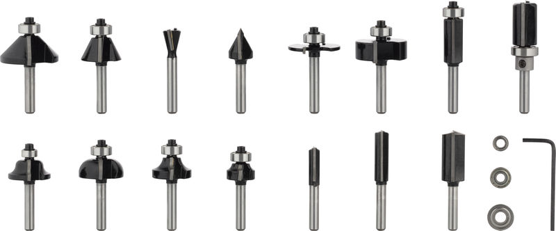 BOSCH PRO Nutfräser-Set, gemischt, Schaft 6 mm, 15-tlg BOSCH PRO Nutfräser-Set, gemischt, Schaft 6 mm, 15-tlg
