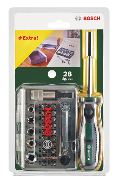 BOSCH 27-teiliges Mini-Ratschen-Set + Handschraubendreher