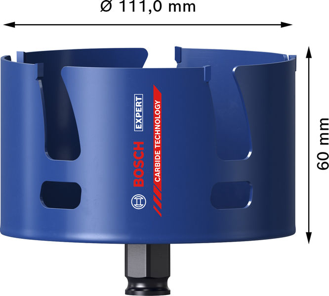 BOSCH EXPERT Construction Material Power Change Plus Lochsäge, 111 x 60 mm