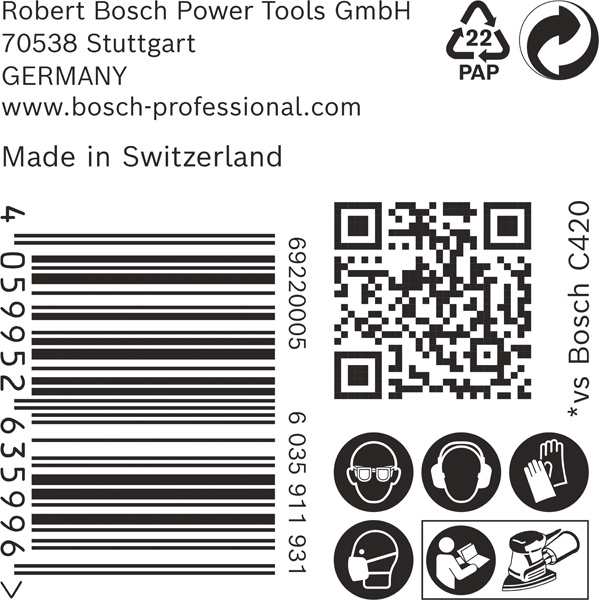 BOSCH EXPERT C470 Schleifblatt, 102x62/93mm, K120, 11 Löcher, 50-tlg.