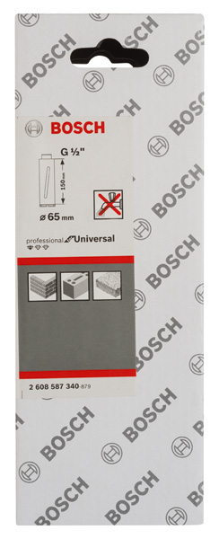 BOSCH Diamanttrockenbohrkrone G 1/2-Zoll, Standard for Universal, 65mm, 150mm, 4, 7mm BOSCH Diamanttrockenbohrkrone G 1/2-Zoll, Standard for Universal, 65mm, 150mm, 4, 7mm
