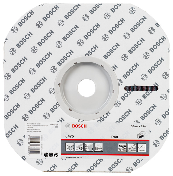 BOSCH Schleifrolle J475 Best for Metal, Gewebeschleifrolle, 38 mm x 25 m, 40