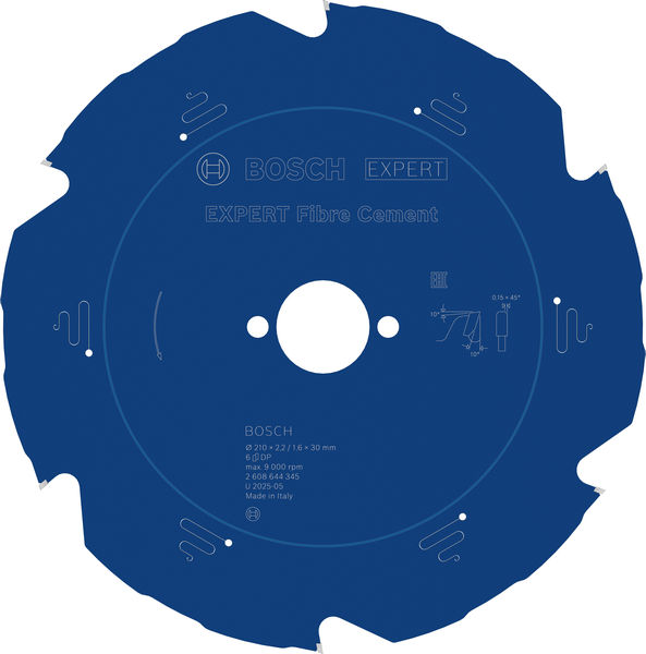 BOSCH EXPERT Fibre Cement Kreissägeblatt, 210x2,2/1,6x30 mm, Z6 BOSCH EXPERT Fibre Cement Kreissägeblatt, 210x2,2/1,6x30 mm, Z6