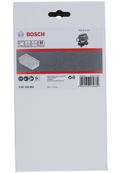 BOSCH Flache Plisseefilter H-Klasse (HEPA), PTFE, passend zu: GAS 35 H AFC