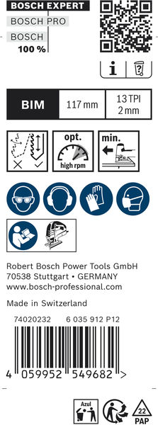 BOSCH EXPERT Hardwood 2-side clean T308BFP Stichsägeblatt, 25-tlg. BOSCH EXPERT Hardwood 2-side clean T308BFP Stichsägeblatt, 25-tlg.