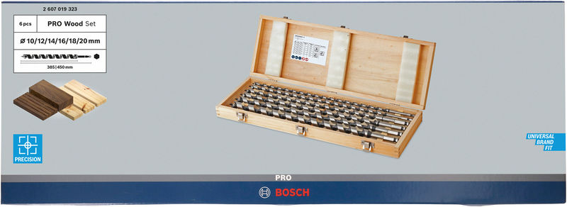 BOSCH PRO Wood Holzschlangenbohrer Set, L450 mm, 6-tlg. BOSCH PRO Wood Holzschlangenbohrer Set, L450 mm, 6-tlg.