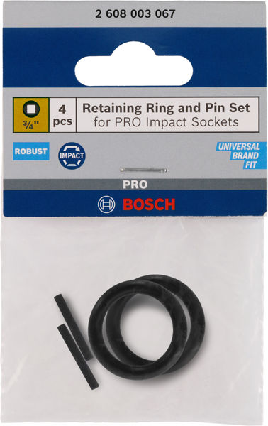 BOSCH Set mit Haltering und Stift für PRO Impact Steckschlüsseleinsätze,3/4", 4-tlg. BOSCH Set mit Haltering und Stift für PRO Impact Steckschlüsseleinsätze,3/4", 4-tlg.