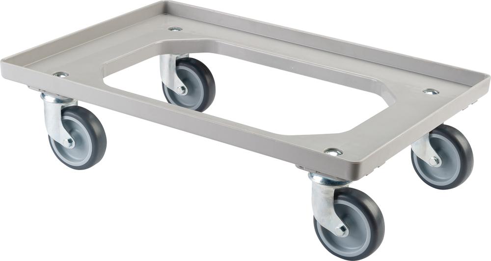BS ROLLEN Allzweckrollersammler mit Platte TPR, Grau, TK 250kg