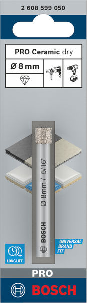 BOSCH PRO Ceramic dry Bohrer, 8 x 66 mm