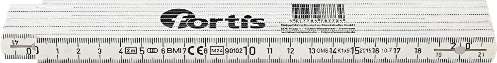 FORTIS Gliedermaßstab Kunststoff2mx16mm weiß FORTIS