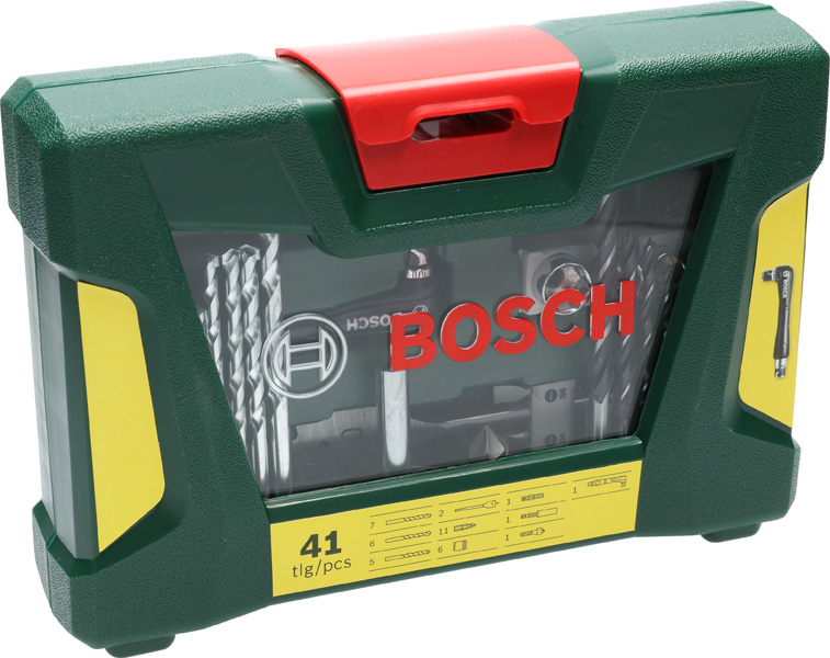 BOSCH 41-teiliges V-Line Bohrer- und Bit-Set mit Winkelschraube