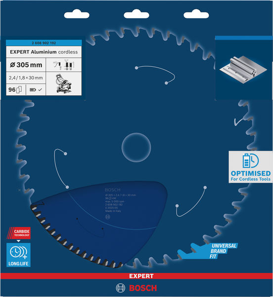 BOSCH EXPERT Aluminium Kreissägeblatt, 305x30x2.4 mm, Z96