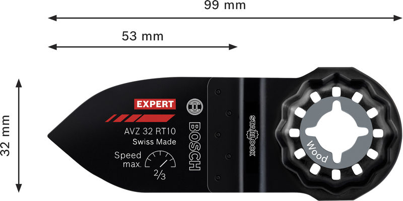 BOSCH EXPERT AVZ 32 RT10 Schleiffinger, 32 x 53 mm